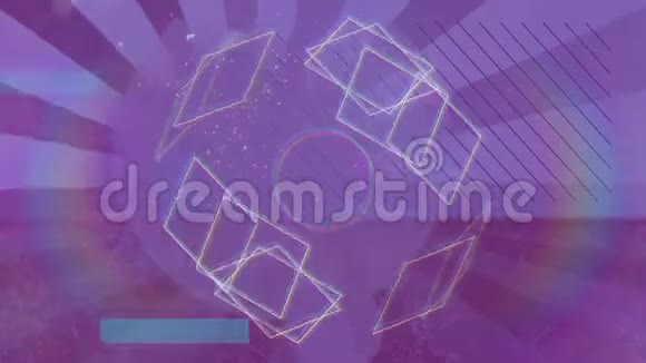 紫色背景的几何形状动画视频的预览图
