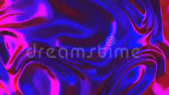 可循环闪亮的数码金属霓虹灯蓝紫色彩色表面与动画浪潮迷幻背景特写镜头视频的预览图