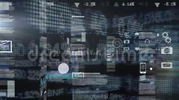 黑色背景下数据处理动画视频的预览图