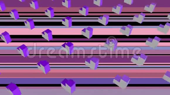 紫色背景中紫色形状的动画视频的预览图