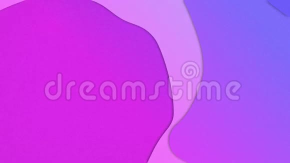 流动的彩色飞溅在波浪中移动的动画紫色上漂浮着紫色的心视频的预览图