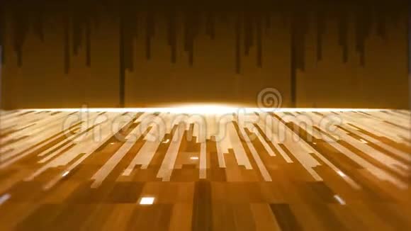 一组黄色和金色平行光路的动画视频的预览图