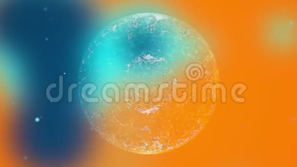 抽象的彩色运动背景与丛照明球旋转的白色波克粒子视频的预览图