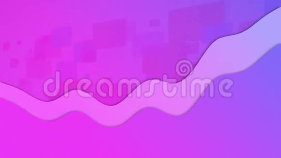 在白色背景上用五颜六色的长方形在波浪中流动的彩色飞溅动画视频的预览图