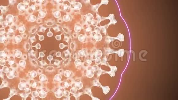 病毒细胞在人体内的一个闪亮的圆圈中旋转和照明视频的预览图