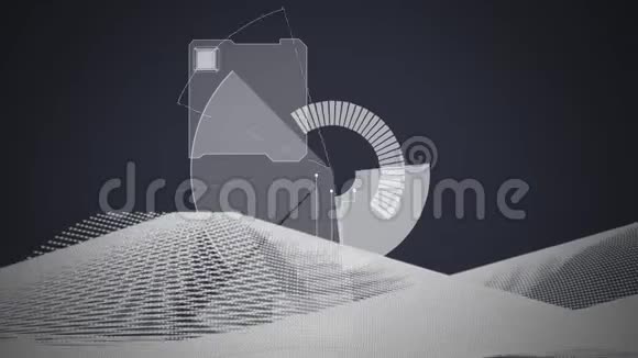 在灰色背景下重复的无缝环路中移动网络连接网格动画视频的预览图