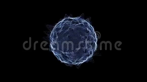 一种旋转病毒的抽象图像在黑暗的背景上闪烁危险的附属物视频的预览图
