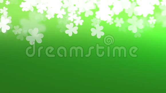 运动绿色三叶草圣帕特里克日动画背景视频的预览图