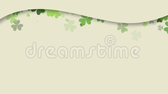 运动绿色三叶草圣帕特里克日动画背景视频的预览图