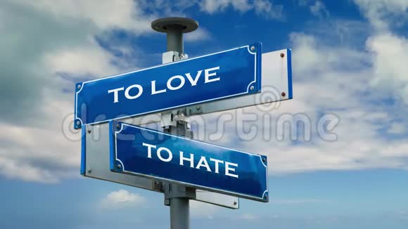仇恨与爱的街头标志视频的预览图