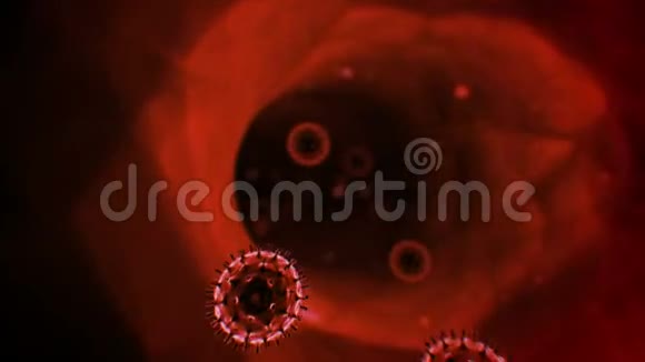 covid19病毒或冠状病毒细胞2019医学三维渲染背景循环视频的预览图