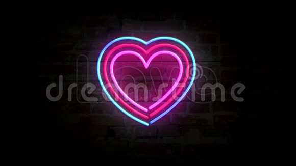 砖墙上的心和爱的象征视频的预览图