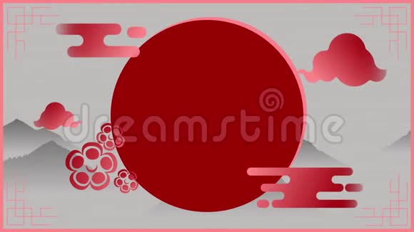 中国新年红圈动画视频的预览图