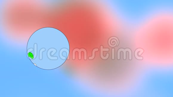 彩色动画的月亮绕着地球旋转以平面的卡通风格在彩色的背景上视频的预览图