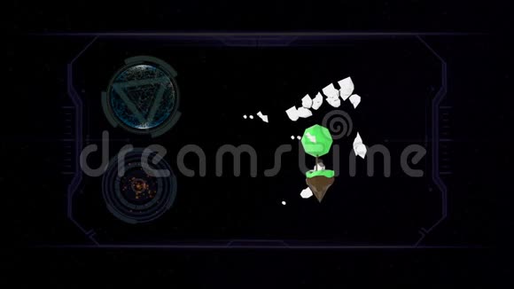 哈德元素结合低聚卡通岛漂浮在黑色背景视频的预览图