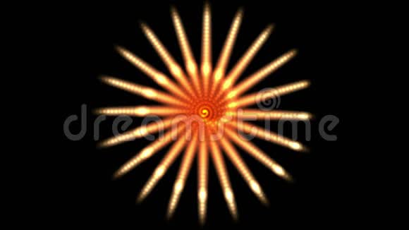 4k烟花轮产生螺旋分形艺术花风电能量通道视频的预览图