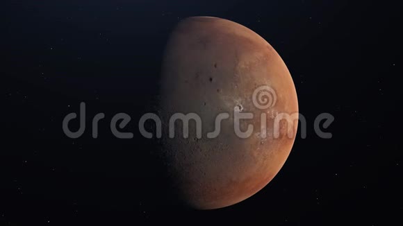 超现实的火星从轨道大气从空间循环三维动画视频的预览图