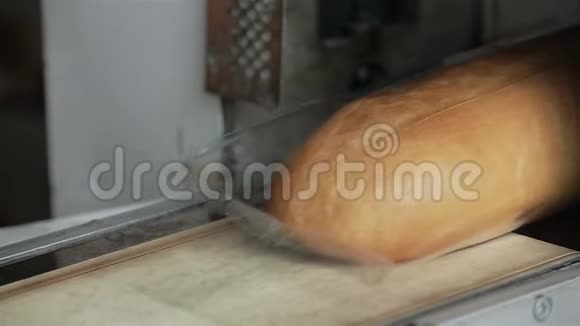 机器将新鲜面包装入透明薄膜视频的预览图