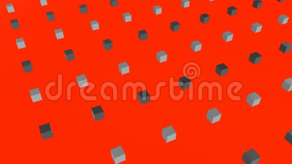 红色背景3D灰色方格视频的预览图