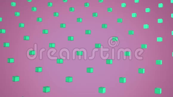 紫色背景3D绿色方块视频的预览图