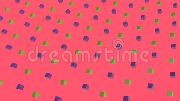 3D紫绿色方块移动视频的预览图
