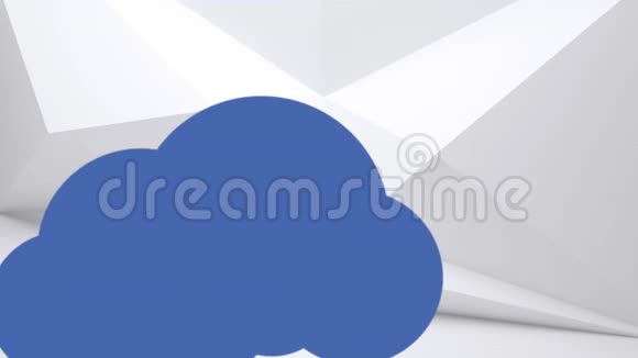 蓝云移动与网络图标白色背景视频的预览图