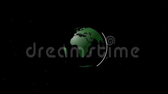 地球地球仪的抽象动画及其在黑色空间上出现的轨迹视频的预览图