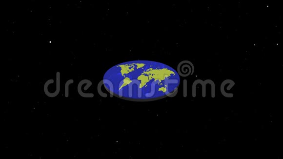 世界阴谋论概念地球平面漂浮在黑暗的空间里视频的预览图