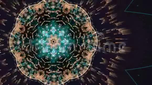 亚原子能量的动画发布蓼和鳕鱼颗粒协同爆破在醒目的金色射线视频的预览图