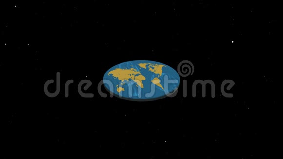 世界阴谋论概念地球平面漂浮在黑暗的空间里视频的预览图
