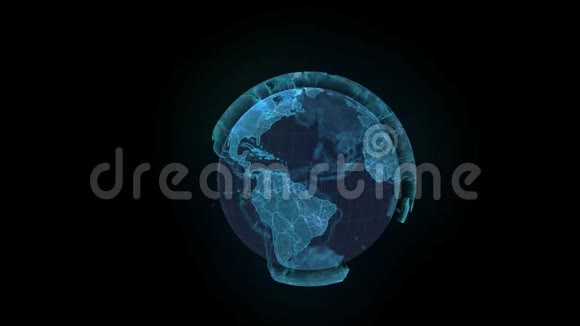 地球在黑色背景上发光视频的预览图