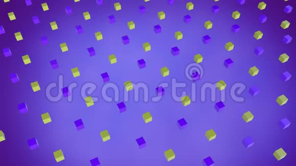 3D紫色和黄色方格移动视频的预览图