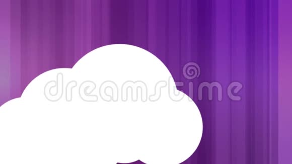 蓝云移动与网络图标紫色背景视频的预览图