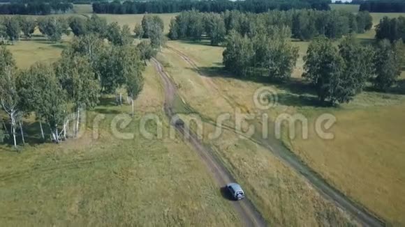 空中无人驾驶飞机俯瞰山顶森林俄罗斯视频的预览图