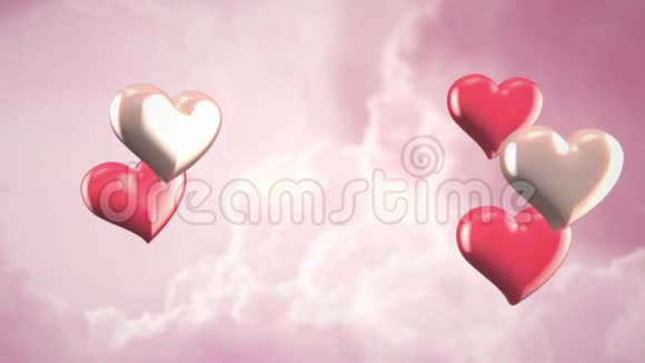动画特写动作浪漫的心情人节闪亮的背景视频的预览图
