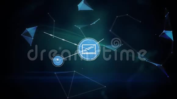 连接器移动和地球数字在黑色背景视频的预览图