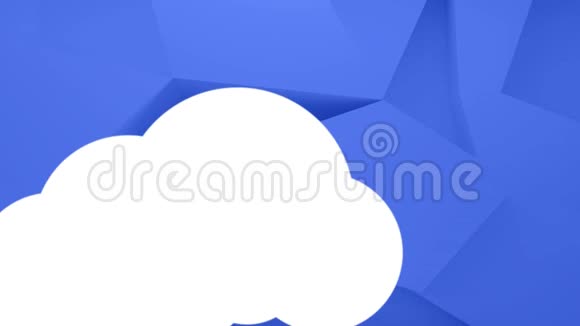 白云在蓝色背景下移动网络图标视频的预览图