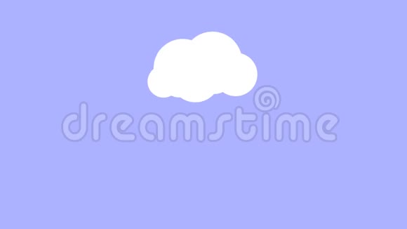 白云在紫色背景下移动网络图标视频的预览图