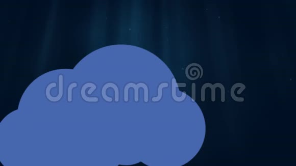 蓝云移动与网络图标黑色背景视频的预览图