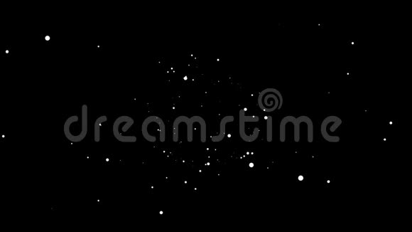 波克人造雪花在黑色背景上的阿尔法通道中飘落和旋转视频的预览图