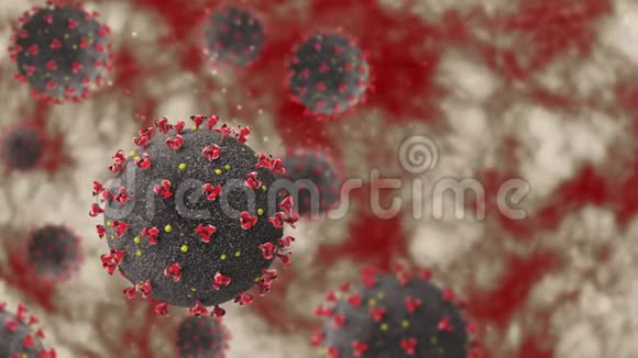 冠状病毒细胞的宏观动画攻击内脏视频的预览图