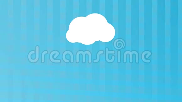 蓝云移动蓝格子背景上有网络图标视频的预览图