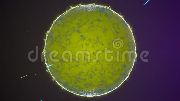 摘要病毒细胞或细菌微生物在显微镜下在黑暗背景下的三维渲染视频的预览图