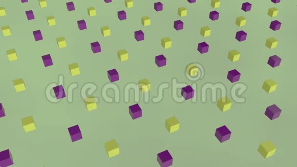 3D紫绿色方块移动视频的预览图