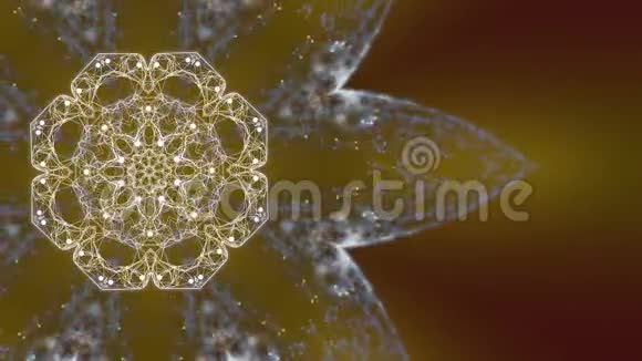 二进制代码处理概念花朵形状的发光几何丛图案编码来自视频的预览图