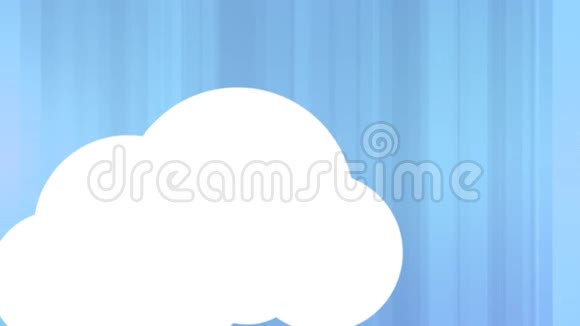 白云在蓝色背景下移动网络图标视频的预览图