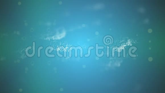 在蓝色背景下缓慢运动的水中小气泡和大气泡的美丽动画制作不同的图案视频的预览图