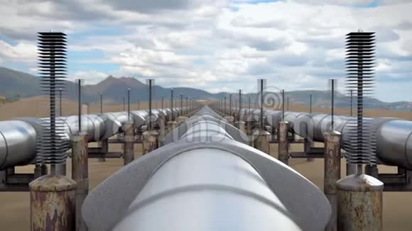 石油和天然气管道上方的工业景观视频的预览图