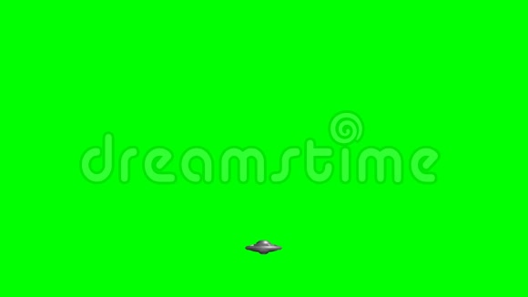 在绿色背景下分离的飞碟外星飞船视频的预览图