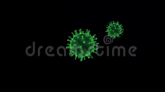 黑色背景的绿色病毒动画视频的预览图